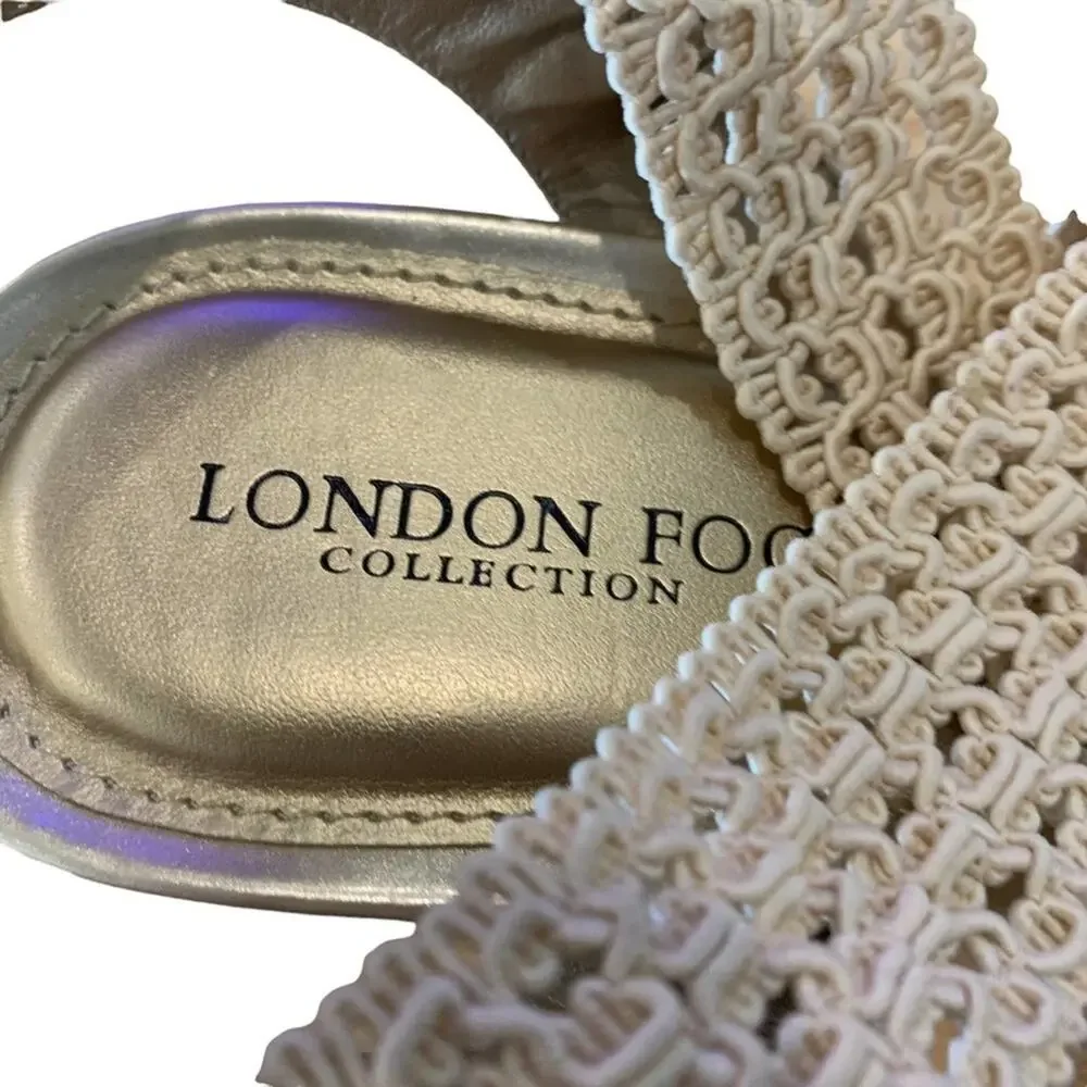 London Fog pickwickespadrilles shoes lacy natural‎ macrame size 8 M